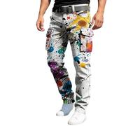 Bauzuoyo Pantalones cargo para hombre con impresión 3D, pantalones deportivos con estampado divertido, pantalones de trabajo hippie personalizados, pantalones de trabajo hippie Y2k, ropa de calle