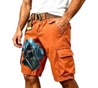 Bauzuoyo Pantalones cargo para hombre, elásticos, cortos, cargo, pantalones de trabajo holgados, pantalones de senderismo al aire libre, pantalones de senderismo frescos impresos en 3D, ropa de calle
