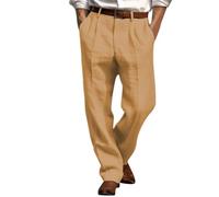 Bauzuoyo Pantalones de lino para hombre, de verano, ligeros, informales, anchos, de verano, elegantes, pantalones de chándal para hombre, corte relajado, pantalones chinos, elásticos, pantalones de