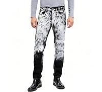 Bauzuoyo Pantalones vaqueros rasgados para hombre, color negro, corte ajustado, elásticos, vaqueros para hombre, pantalones vaqueros de moto, pantalones vaqueros para moto, pantalones vaqueros para