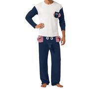 Bauzuoyo Pijama de elefante para hombre, divertido juego de pijama divertido con motivos de animales, ropa de dormir, ropa de dormir larga, 2 piezas, elefantes, ropa de dormir, pantalones, traje de