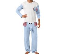 Bauzuoyo Pijama de elefante para hombre, divertido juego de pijama divertido con motivos de animales, ropa de dormir, ropa de dormir larga, 2 piezas, elefantes, ropa de dormir, pantalones, traje de
