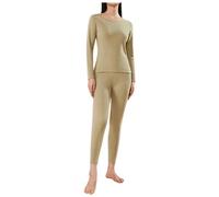 Bauzuoyo Ropa interior térmica para mujer, ropa interior funcional, ropa interior de esquí con forro polar interior, camiseta interior térmica, transpirable, forro polar, ropa interior térmica, otoño