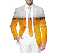 Bauzuoyo Sakko Trajes y chaquetas para hombre deportivos con vaqueros modernos, corte regular, chaqueta de ocio, Oktoberfest, estampado, chaqueta de traje, chaqueta festiva para carnaval, fiesta, ocio