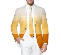 Bauzuoyo Sakko Trajes y chaquetas para hombre deportivos con vaqueros modernos, corte regular, chaqueta de ocio, Oktoberfest, estampado, chaqueta de traje, chaqueta festiva para carnaval, fiesta, ocio