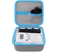 Baval Funda para Impresora de Etiquetas Compatible con Brother P-Touch PT-N10 Personal Handheld Label Maker(Funda Blanca, Cremallera Azul)