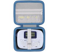 Baval Funda para impresora de etiquetas compatible con Brother PT-M95 P-Touch monocromática y cintas de etiquetas (funda blanca, cremallera azul)