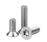 BAVALIN 10 Piezas Tornillos Torx - M3 a M8 (6-50 mm) Tornillo Avellanado de Cabeza Plana de Acero Inoxidable 304 Rosca Completa Métrico Plateado, M8 x 25mm