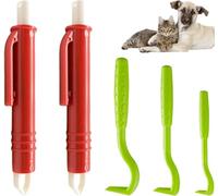 BAVALIN 5 Pièces Removedor de Garrapatas - 3 Ganchos para Garrapatas y 2 Pinzas para Garrapatas, Removedor Indoloro para Perros, Gatos y Mascotas Humanas (Rouge + Vert)