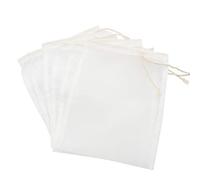 Baven 6 Piezas Bolsa de Filtro de Acuario Bolsas de Filtro de Malla de 145 Micrones con Cordón para Peceras Bio Bolas, Carbón Activado, Carbón Granulado, Blanco