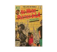 BAVIEN Póster de Kanye West & Kendrick Lamar No More Parties in LA portada del álbum, póster de música de rap, arte de pared, decoración de habitación, póster de lienzo para habitación estética sin