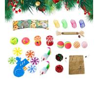 Bavokon Juguete Interactivo para Gatos - Bola De Acecho Temática Navideña Interactiva para Cachorros | Kit De Accesorios Ejercitadores Resistente A Arañazos para Gatos De Todos Los Tamaños