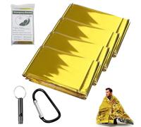 Bavooty Mantas Térmicas de Emergencia,Mantas Reflectantes de Supervivencia y para Primeros Auxilios,Mantas de Emergencia,Manta Portátil de Emergencia,Manta Térmica,160×210cm,Oro+Plata,6pcs