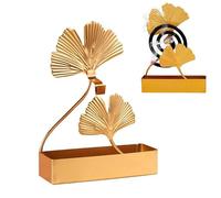 Bavooty Porta Incienso Antimosquitos,Soporte para Incienso Hojas De Ginkgo,Soporte Bobina Mosquito,Sirve como un Hermoso Quemador de Incienso y como una Encantadora Decoración Vintage para Hogar