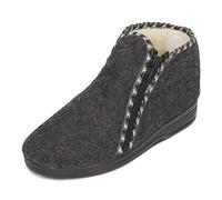 BAWAL Zapatillas de Casa para Mujer Hombre Fieltro Lana Pantuflas Unisex Muy Calentitas 36-46 EU (Gris/blanco, 39)