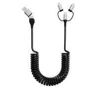 Bawanfa Cable de carga en espiral 6 en 1, cable de carga en espiral de 6.5 pies para iPhone, USB A/USB C a tipo C/Lightning/Micro USB con sincronización y carga rápida para iPhone 17/16/15/14/13/12