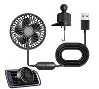 Bawiaueu Ventilador de Coche - Velocidades Mini Portátil Enchufar y Usar Ambientador - 5V Ventiladores de Refrigeración para Coche | para Barco, Golf, Avión, Avioneta, Camping, Camión, Vehículo