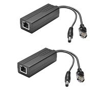 Bawofu - Adaptador divisor de alimentación PoE activo de 48 V a 12 V, 5.5 x 2.1 mm DC, IEEE 802.3AF/at compatible con 10/100 Mbps PoE Splitter con salida de 12 V para cámara de vigilancia, CCTV y