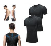 BAWUTZ Ionic Tourmaline Chaleco Corrector de Postura para Hombre, Chaleco Moldeador iónico, Chaleco Moldeador iónico para Hombre, Tela de Seda de Hielo cómoda y Transpirable (L,Schwarz 2)