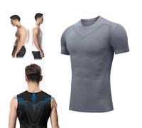 BAWUTZ IONIC Tourmaline Chaleco corrector de postura para hombre, chaleco moldeador iónico, chaleco moldeador iónico para hombre, tela de seda de hielo cómoda y transpirable (2XL,Grau)