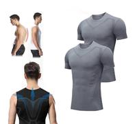 BAWUTZ IONIC Tourmaline Chaleco corrector de postura para hombre, chaleco moldeador iónico, chaleco moldeador iónico para hombre, tela de seda de hielo cómoda y transpirable (XL,Grau 2)