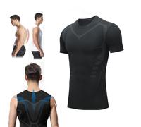Ionic Tourmaline Chaleco Corrector de Postura para Hombre, Chaleco Moldeador iónico, Chaleco Moldeador iónico para Hombre, Tela de Seda de Hielo cómoda y Transpirable (M,Schwarz)