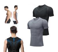 BAWUTZ IONIC Tourmaline Chaleco corrector de postura para hombre, chaleco moldeador iónico, chaleco moldeador iónico para hombre, tela de seda de hielo cómoda y transpirable (L,C)
