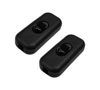 Baxcdyswe 2 Piezas Interruptor Lampara, 6A 250V Negro Interruptor Cable Intermedio, Interruptor Cable en Línea Botón, Adecuado Equipos Pequeños Iluminación de 2 y 3 Hilos, Apto para Lámpara Sobremesa