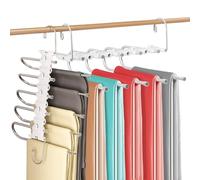 Baxcdyswe 2 Piezas Perchas Pantalones Ahorra Espacio 5 en 1, Percha para Pantalones, Plegables Acero Inoxidable Pantalon, Pantalonero Multiple Armario Pantalonero, Multi-Functional Pants Rack