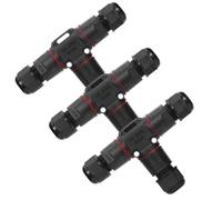 Baxcdyswe 3 Conectores de Cable de 3 Polos, T Forma Caja Conexión Impermeable IP68 3 Vías Empalme a Prueba, Cajas Cable Conexiones Electricas, Manguito de Conexión para Cable de 3 a 12 mm Diámetro