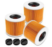 Baxcdyswe 3 PCS Filtros de Cartucho, Compatible para Filtro Karcher de Repuesto, Filtro Cartucho Lavables y Reutilizables para Karcher WD3 WD2 WD3P A2004 MV2 MV3 / Sustituye a 6.414-552.0/64145520