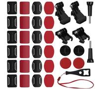 Baxcdyswe 35 Piezas Soporte para Casco de Cámara Kit, Plano y Curvo Montura Adhesiva para Casco, Compatibile Gopro Hero 12, 11, 10, 9, 8, 7, 6, 5, Session, Hero 4, 3, 3+, 2, 1 Cámaras Acción