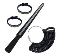 Baxcdyswe 4 Piezas Medidor de Anillos, Dedo Ring Sizer para Medir Tamaño Dedos con 3 Escalas de Medición, Medida de la Joyería Conjunto de Herramientas de Joyería (Reino Unido, EE.UU, UE)