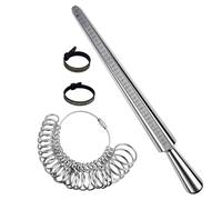 Baxcdyswe 4 Piezas Medidor de Anillos, Dedo Ring Sizer para Medir Tamaño Dedos Metal Anillo Joyería Kit A-Z, Metal Medida Joyería Conjunto de Herramientas Joyería con 3 Escalas Medición (EU, US, UK)