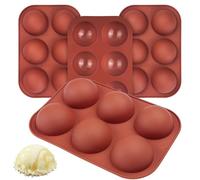 Baxcdyswe 4 Piezas Molde Huevo Chocolate Semiesfera, Molde Bombones Ø 5.4 cm de 6 Cavidades, Molde de Silicona Media Esfera para Bola de Chocolate, Pastel, Gelatina, Pudín, Mousse de Cúpula