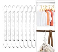 Baxcdyswe 8 Piezas Perchas Ahorra Espacio, Metalicas Ahorra Espacio Perchas Mágicas, Antideslizantes Organizador de Perchas Múltiples Ropa Armario, Multifuncionales Diseño de Gancho Actualizado