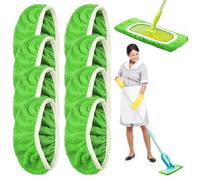 Baxcdyswe 8 Piezas Reutilizables Paños para Mopa Microfibra, Mopa Microfibra de Repuesto, Uso Húmedo y Seco Lavables, Superabosrbente Almohadillas Fregona para Mayoría Las Superficies Planas y Duras