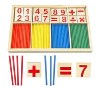 Baxcdyswe Juguetes Montessori Matematica, Bloques y Palos de Conteo de Madera, Juguetes educativos matemáticos de Madera, Juguete Tablas Mesa Multiplicación, Juguete Educativo Montessori 3 Años y +