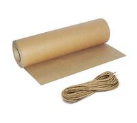 Baxcdyswe Rollo de Papel Kraft 30cm*30m, Embalaje Natural Marrón Reciclado Con Cordón de 20m Para Envolver Regalos, Artesanía, Producción DIY, Decoración, Envío