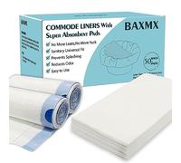 BAXMX Forros de inodoro con almohadillas superabsorbentes, bolsas de repuesto portátiles para silla de noche de inodoro, forros desechables y almohadillas para sillas de inodoro para adultos, bolsas