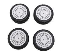 Baxnore 1/10 RC Rally Car Tires Premium Plástico Ligero Durable Antideslizante Neumáticos para TT01 Xv02 Kyosho 94123 RC Cars 70mm 4PCS Set (Blanca)