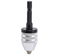 Baxnore 1/4 pulgadas de 0.3 a 6.5 mm Adaptador industrial sin llave sin llave, 3 convertidor de vástago hexadecimal de la mandíbula para controladores de impacto, capacidad de bit