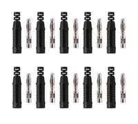 Baxnore 10 PCS 4 mm de plátano industrial, material de cobre rojo conectores masculinos con carcasa de protección, accesorios de equipos de prueba para medición eléctrica (negro)