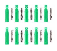 Baxnore 10 PCS 4 mm de plátano industrial, material de cobre rojo conectores masculinos con carcasa de protección, accesorios de equipos de prueba para medición eléctrica (Verde)