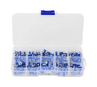 Baxnore 100PCS Kit de resistencia ajustable azul blanco Juego de potenciómetro de para proyectos electrónicos de bricolaje Material compuesto de carbono Varios valores de resisten
