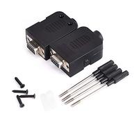 Baxnore 2 PCS DB9 Hembra 9 Pin Serial para Adaptador Terminal, Conector de Tipo Tornillo con Espacio de 3,81 mm, Casos Negros para Control Industrial, Herramienta técnica
