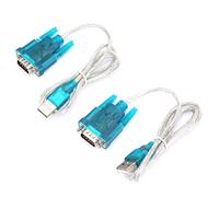 Baxnore 2 Piezas HL340 Adaptador de Puerto Serie USB a RS232 Cable Serie de 9 Pines Chip único Puerto USB de Cristal de 12 M a Serie Construido en 128 Bytes TX 512 Bytes RX caché p
