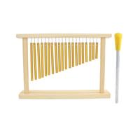Baxnore 20 barras de una sola de campanas de percusión musicales instrumento campana de viento con soporte de madera palo para niños principiantes amantes de la música base de mad