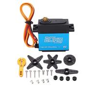 Baxnore 20 kg Servo RC digital de alto par con engranaje de metal para coches RC a escala 1/10 1/12 Robots y barcos Carcasa de aluminio 40 x 20 x 40 5 mm Paquete de 4