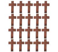 Baxnore 20 Piezas Crucifijo de Madera Decoraciones Religiosas Adornos de Cruz Cristiana Católica Hecha a Mano para Proyectos de Manualidades DIY Scrapbooking Decoración del Altar d (Café)